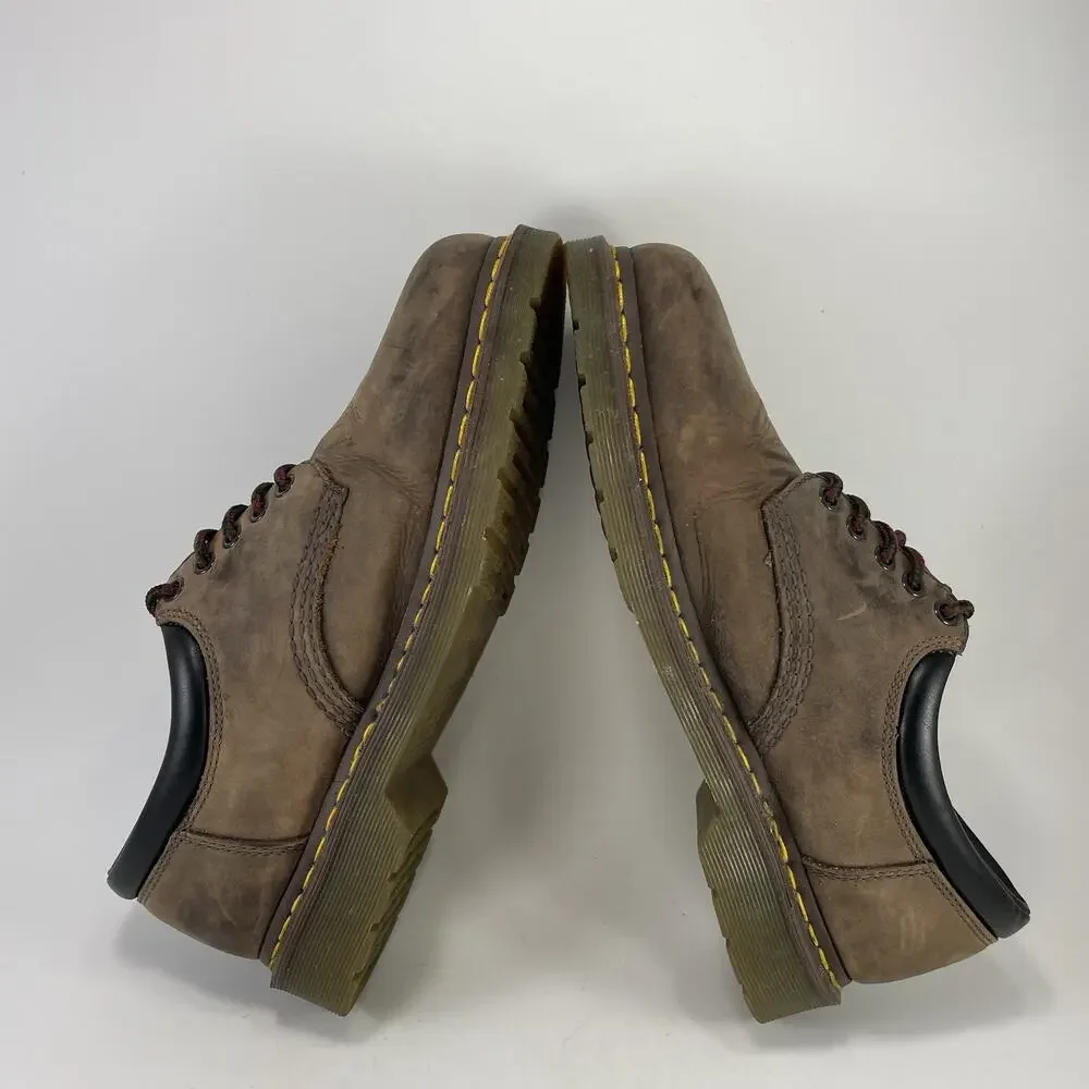 Dr Martens 8053 Brown Crazy Horse Leather Oxfords Mens Size 11 Padded 4-Eye